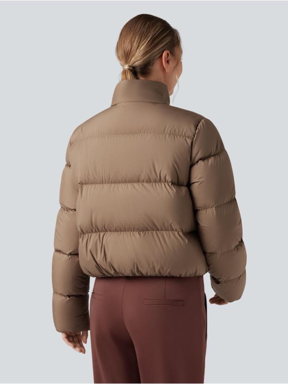 Halara Cropped Puffer Jacket in Taupe size S NWOT - Picture 2 of 12